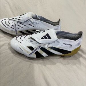 adidas White Soccer Cleats with Black Trim